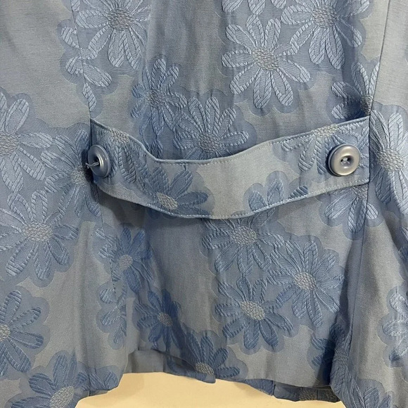 Sag Harbor Light Blue Floral Blazer Button Up Jacket Womens 18 Shoulder Pads - Picture 11 of 12